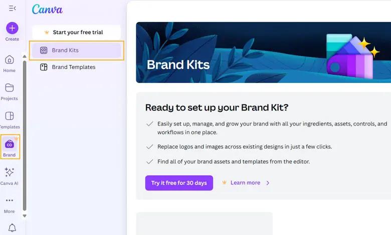 اضافه کردن فونت در نسخه دسکتاپ کنوا از بخش Brand Kits