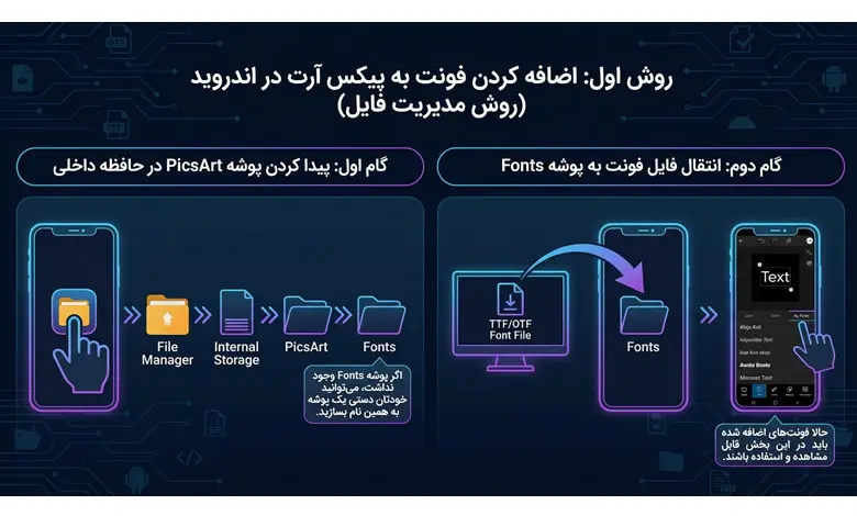 اضافه کردن فونت به پیکس آرت در اندروید